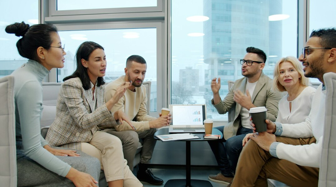 woman leading discussion
