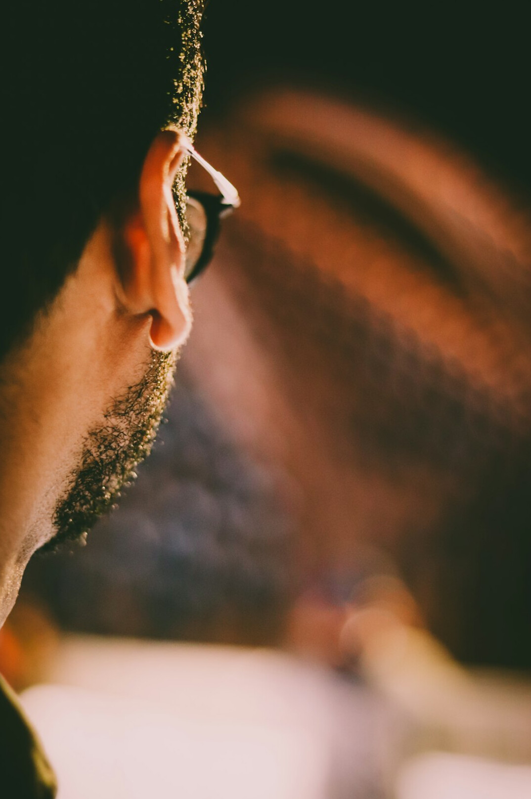 person listening carefully