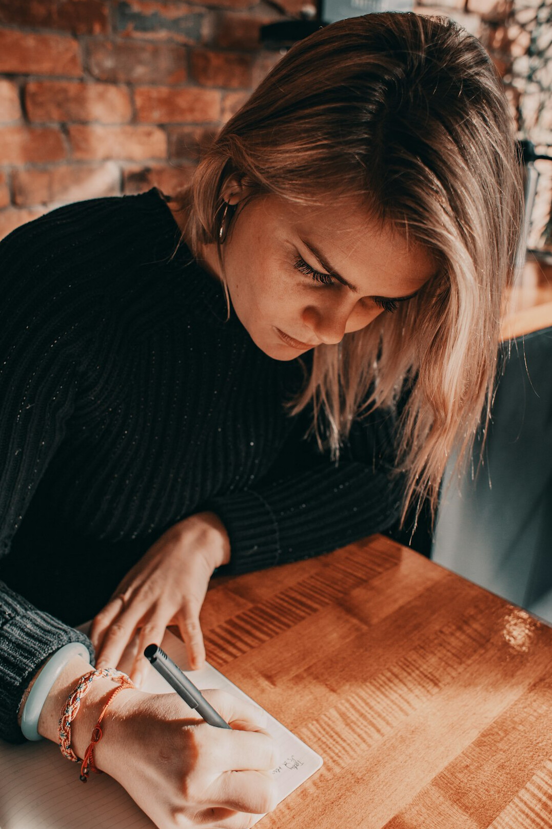 person preparing notes